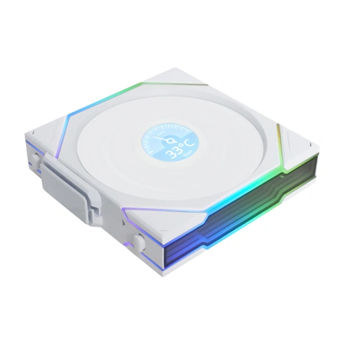 Lian Li UNI Fan TL Wireless LCD ARGB 120mm Reverse Blade White Cabinet Fan, Triple Pack